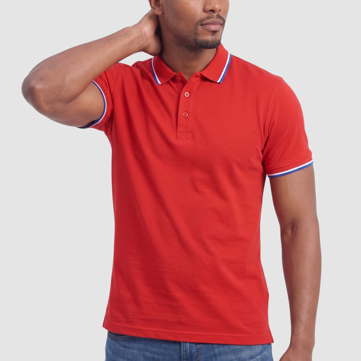 Men’s Contrast Collar Polo Shirt – Short Sleeve Casual Top