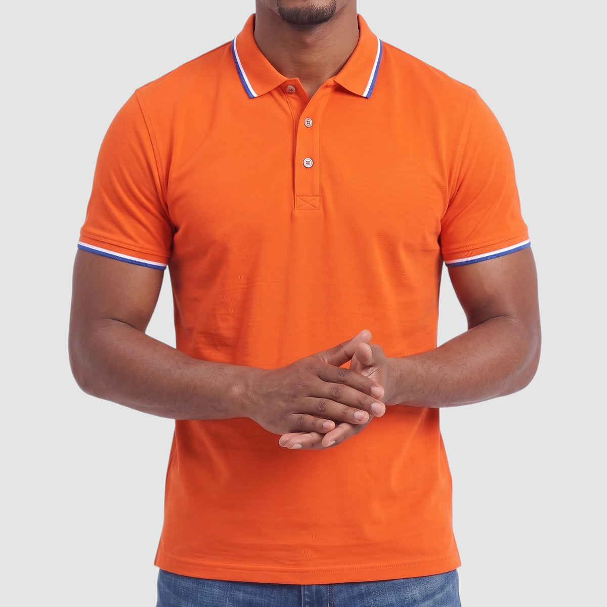 Men’s Contrast Collar Polo Shirt – Short Sleeve Casual Top