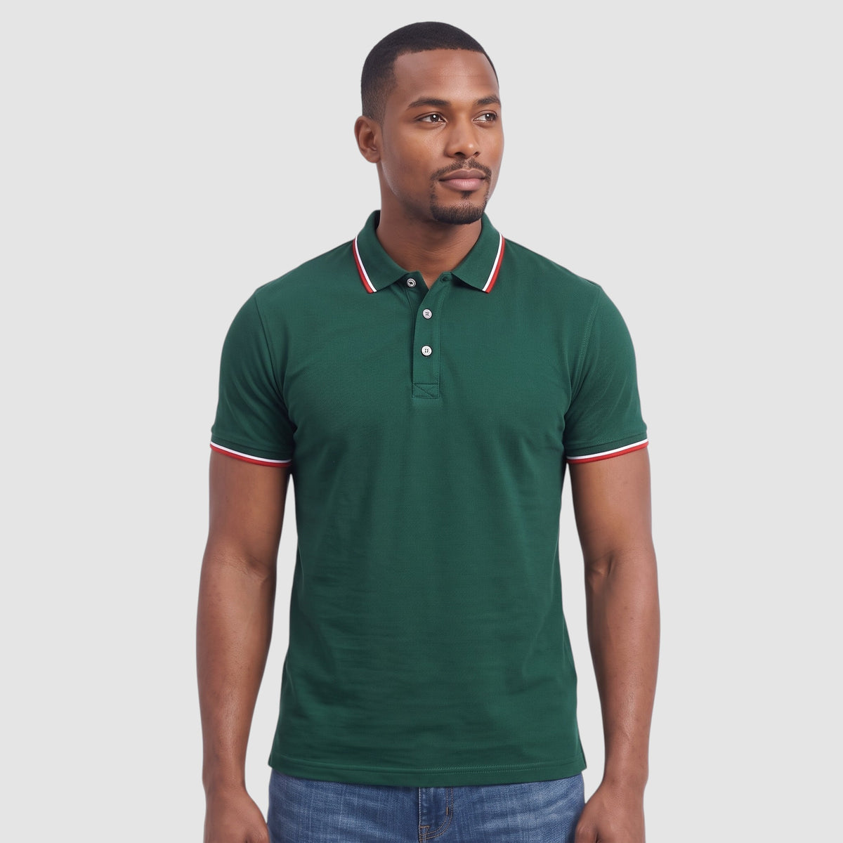 Men’s Contrast Collar Polo Shirt – Short Sleeve Casual Top