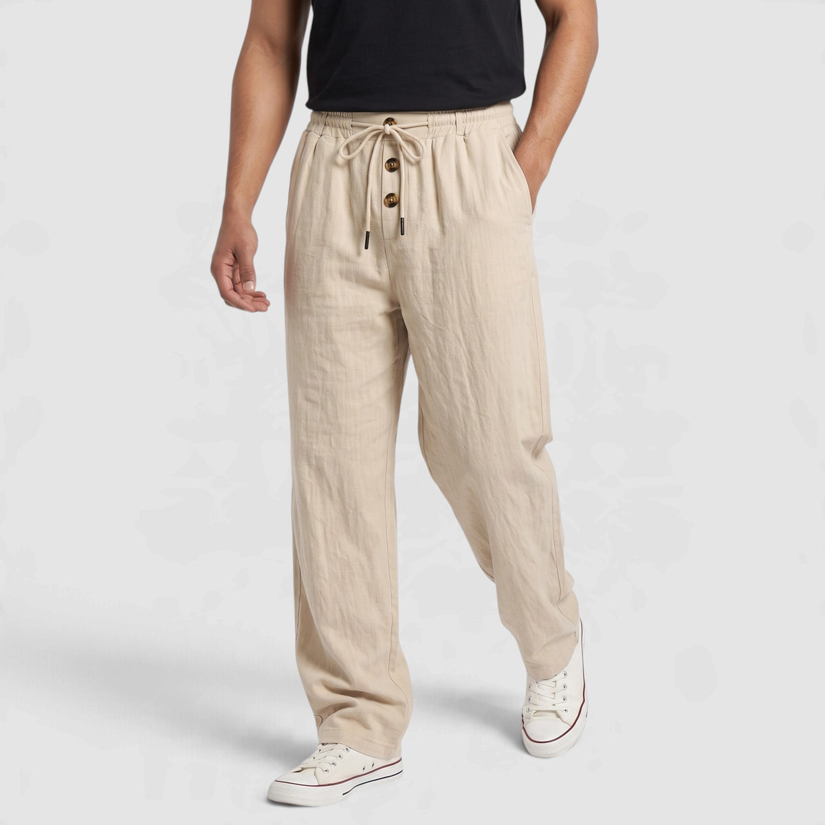 Men's Lightweight Drawstring Linen Blend Pants