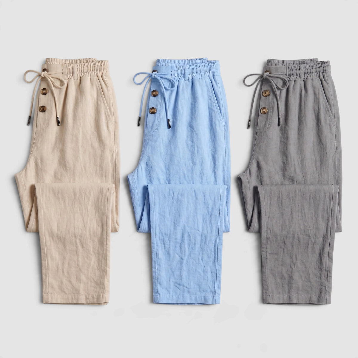 Men's Lightweight Drawstring Linen Blend Pants