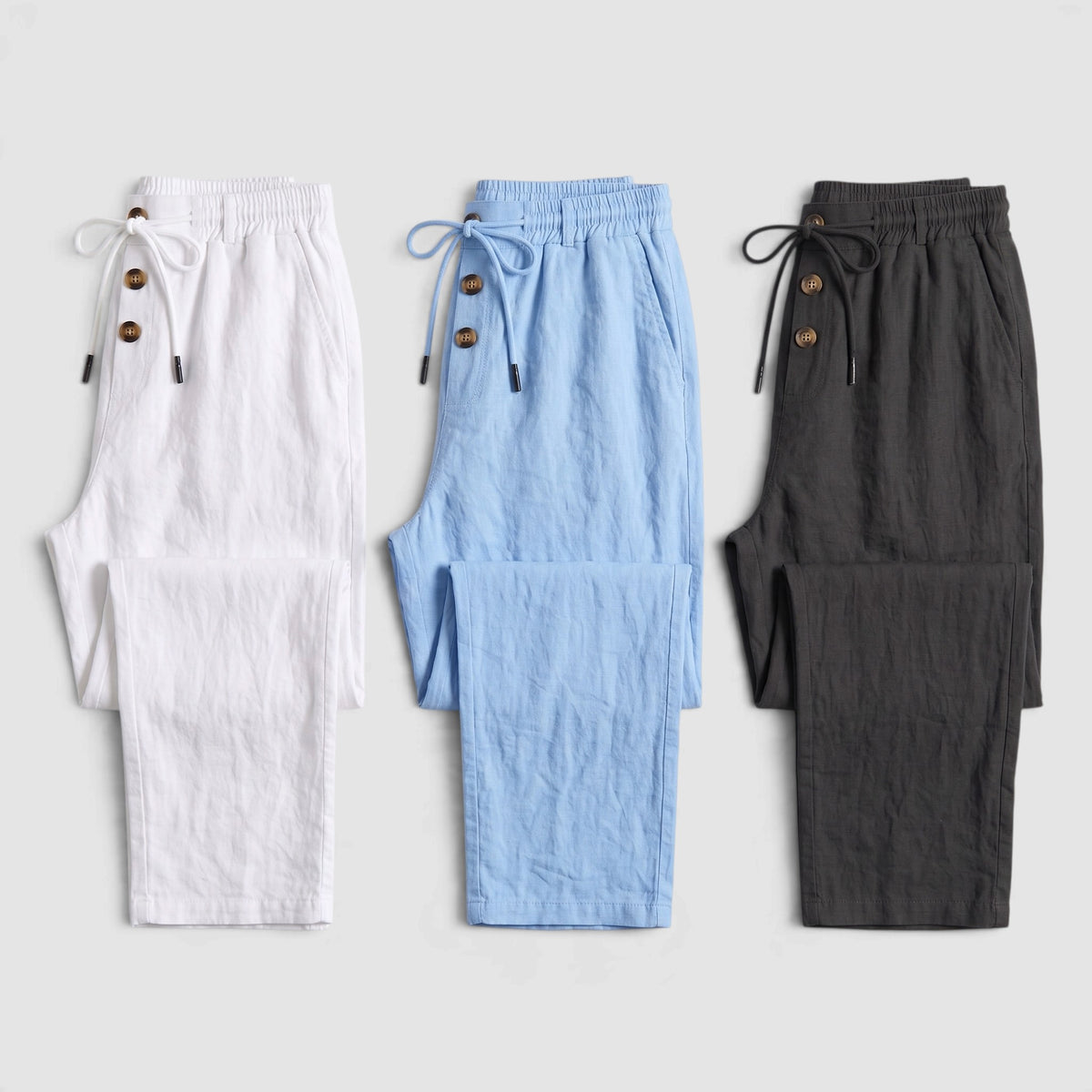 Men's Lightweight Drawstring Linen Blend Pants