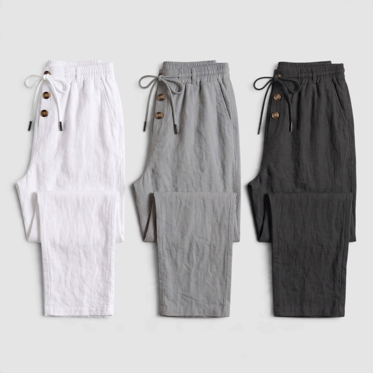 Men's Lightweight Drawstring Linen Blend Pants