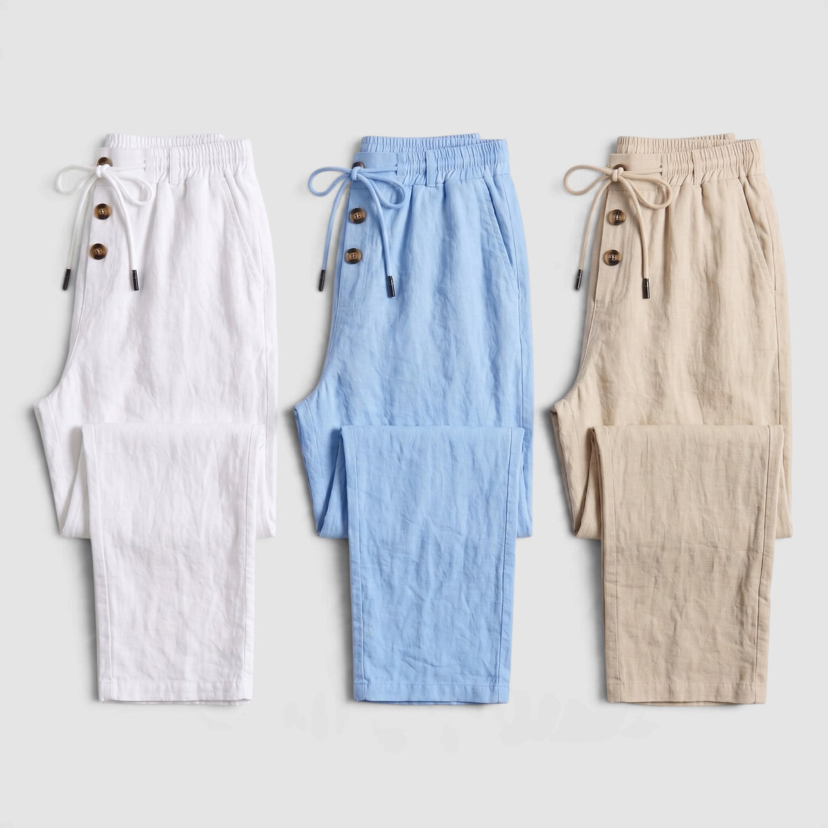 Men's Lightweight Drawstring Linen Blend Pants