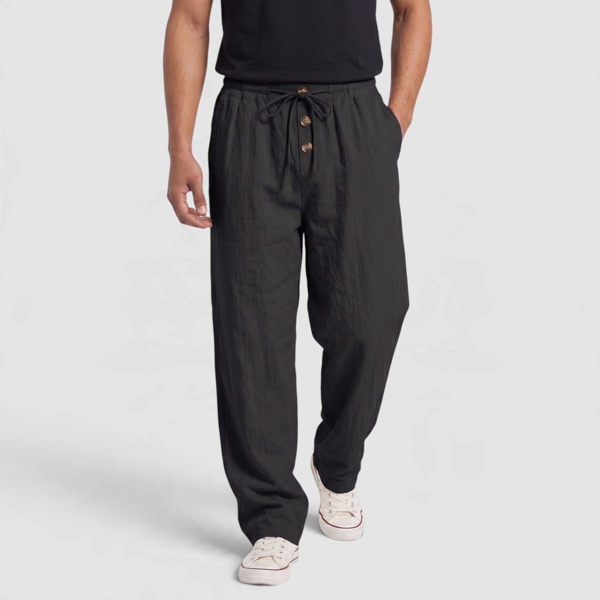 Men's Lightweight Drawstring Linen Blend Pants