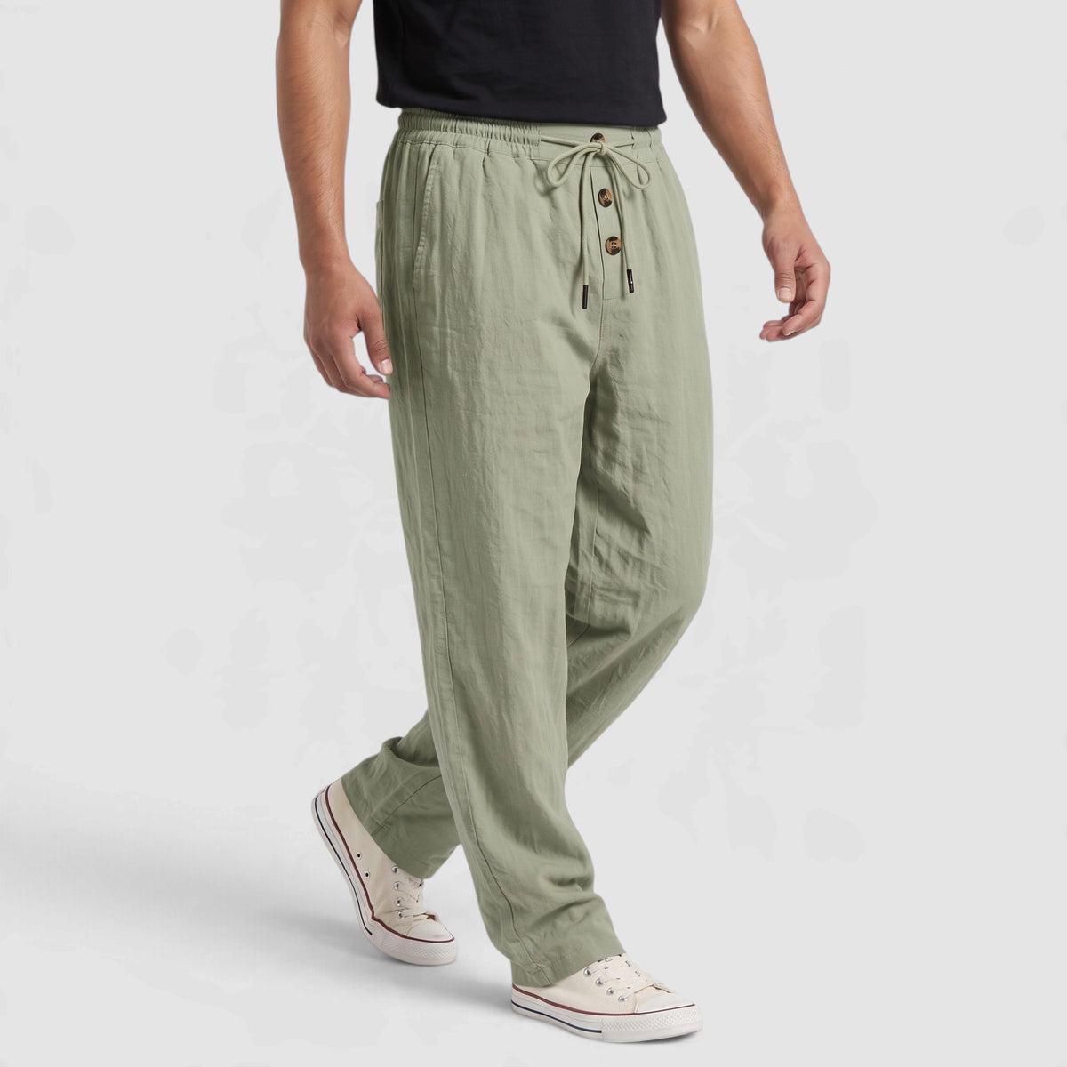 Men's Lightweight Drawstring Linen Blend Pants