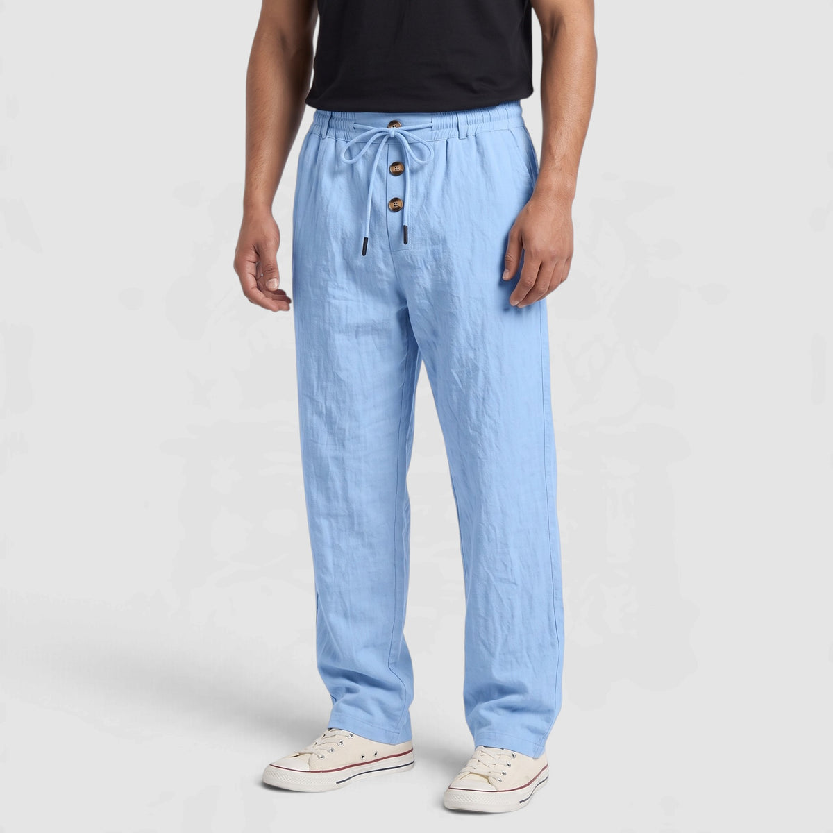 Men's Lightweight Drawstring Linen Blend Pants