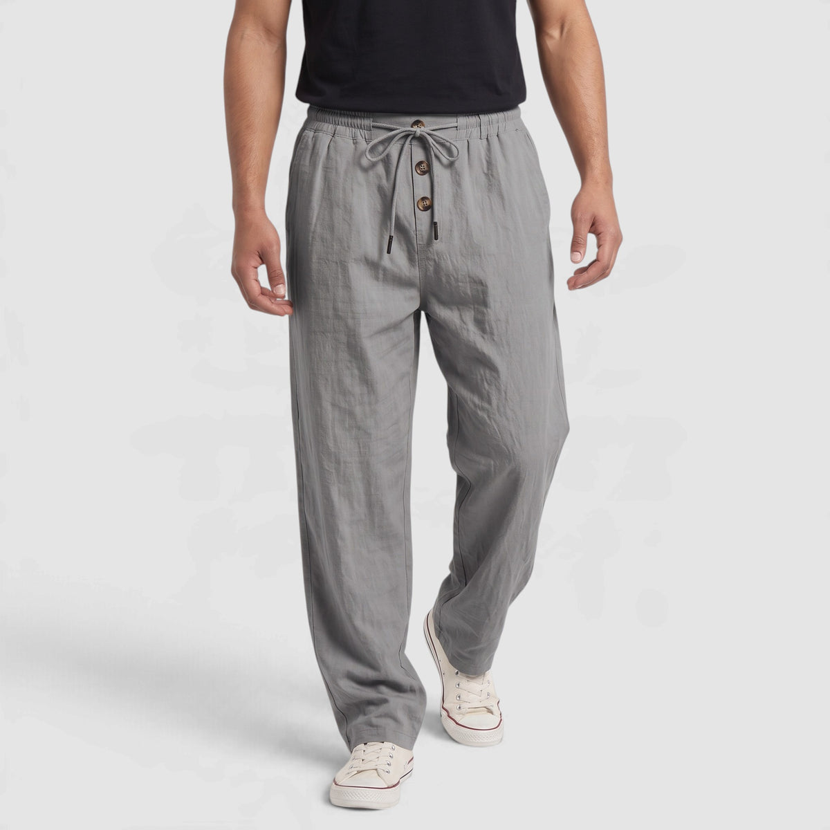 Men's Lightweight Drawstring Linen Blend Pants