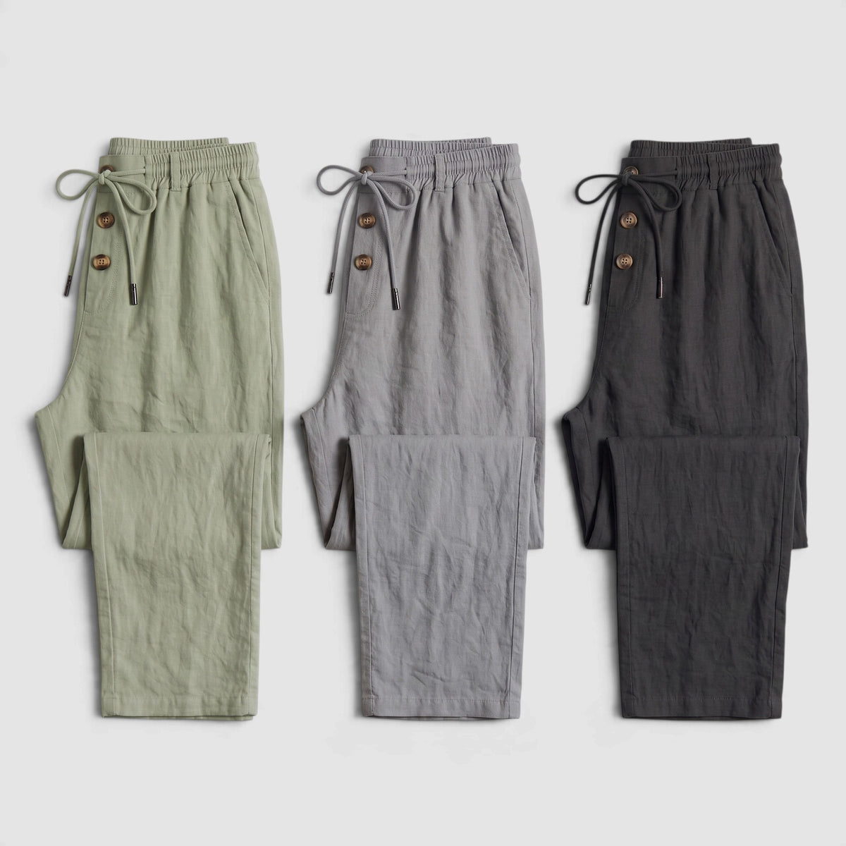 Men's Lightweight Drawstring Linen Blend Pants