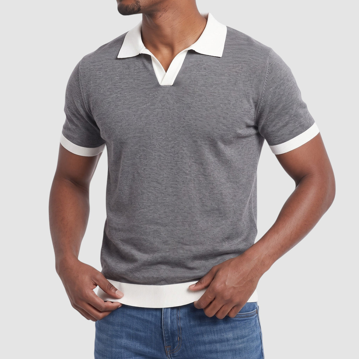 Men’s Casual Polo Shirt – Short Sleeve Lapel Collar Top