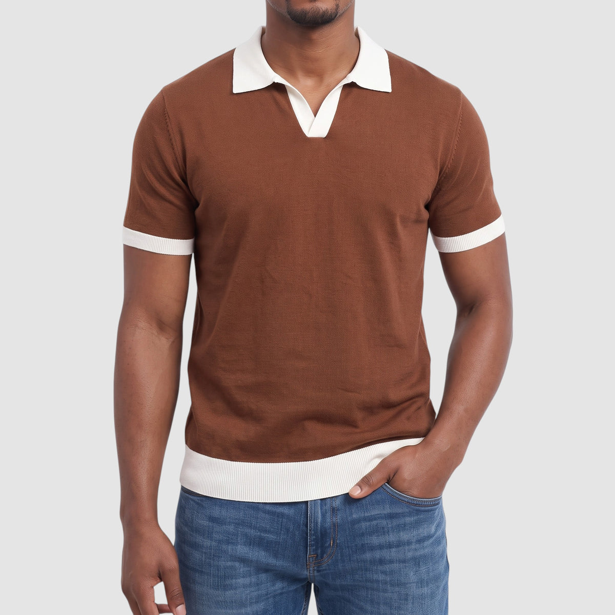 Men’s Casual Polo Shirt – Short Sleeve Lapel Collar Top