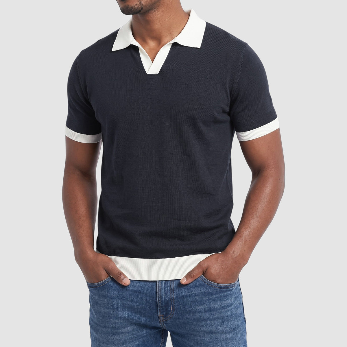 Men’s Casual Polo Shirt – Short Sleeve Lapel Collar Top