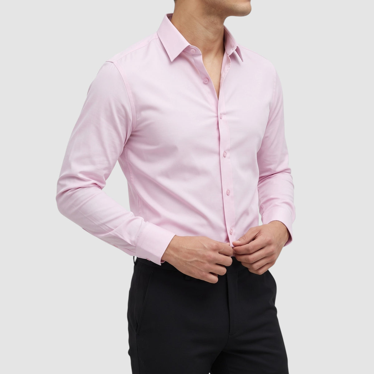 Men’s Slim Fit Long Sleeve Button-Down Dress Shirt