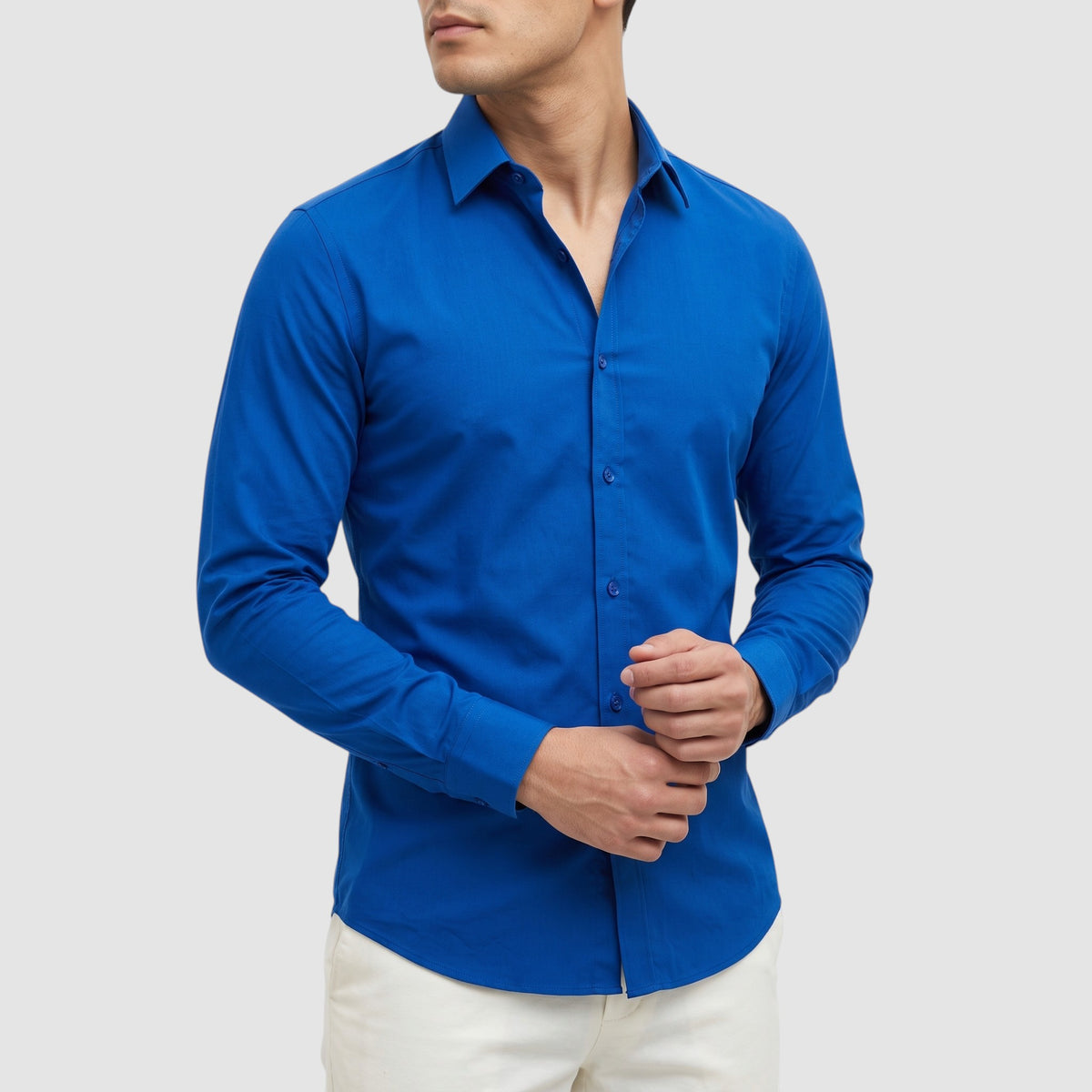 Men’s Slim Fit Long Sleeve Button-Down Dress Shirt