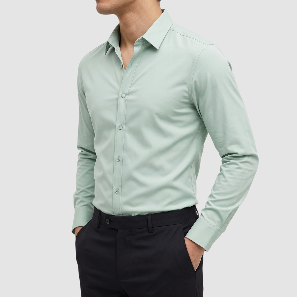 Men’s Slim Fit Long Sleeve Button-Down Dress Shirt