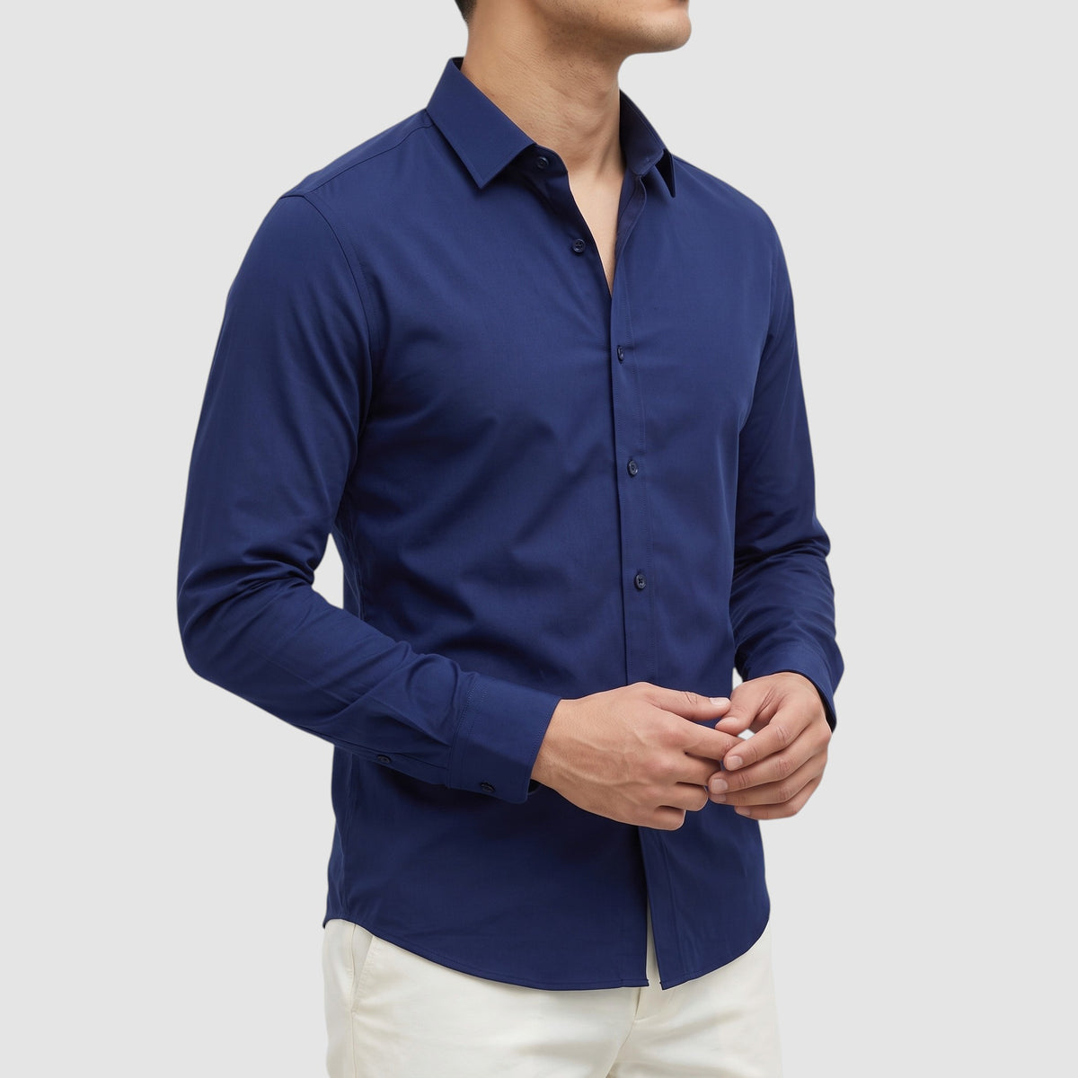 Men’s Slim Fit Long Sleeve Button-Down Dress Shirt