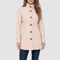 Women’s Long Button-Front Coat – Tailored Wool Blend Outerwear
