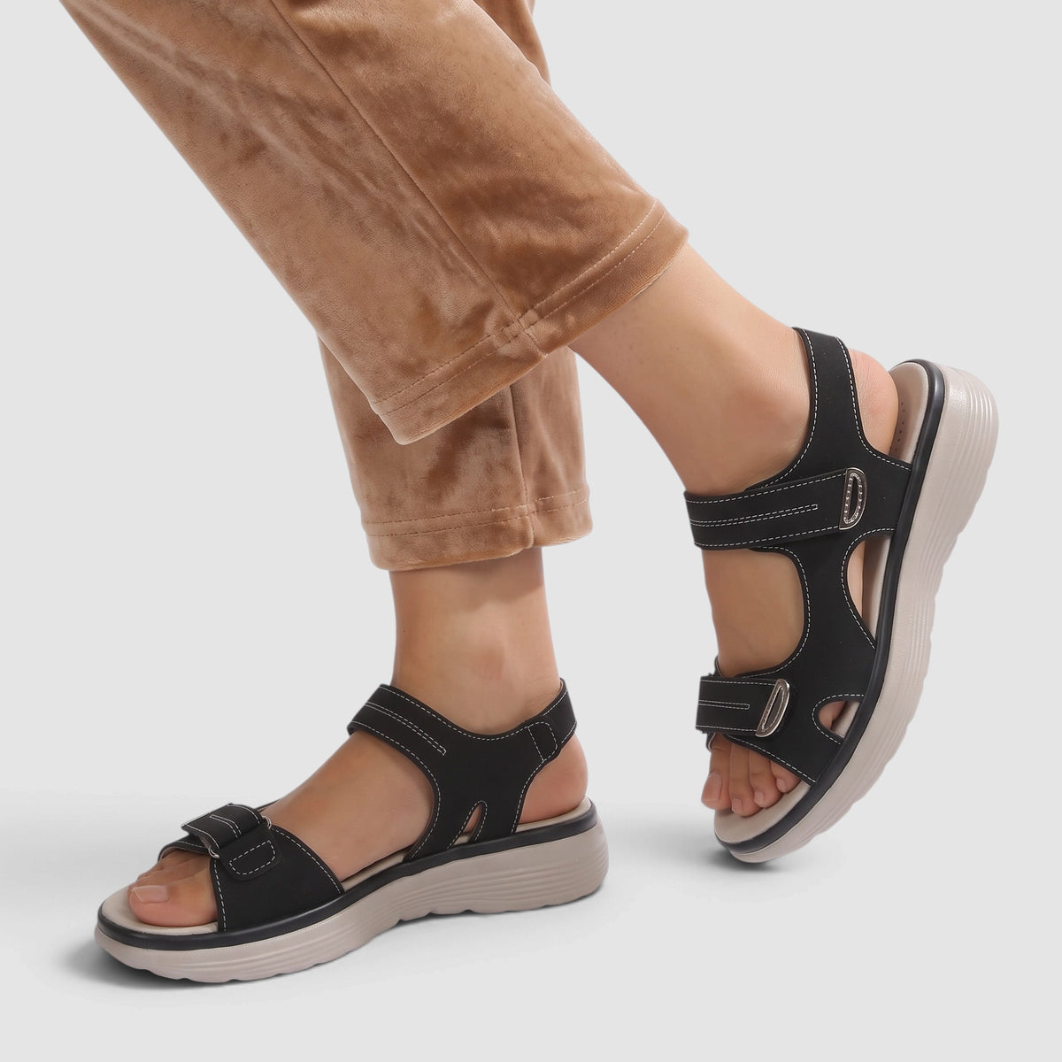 Women’s Adjustable Everyday Sandals – Thick Sole Walking Sandals