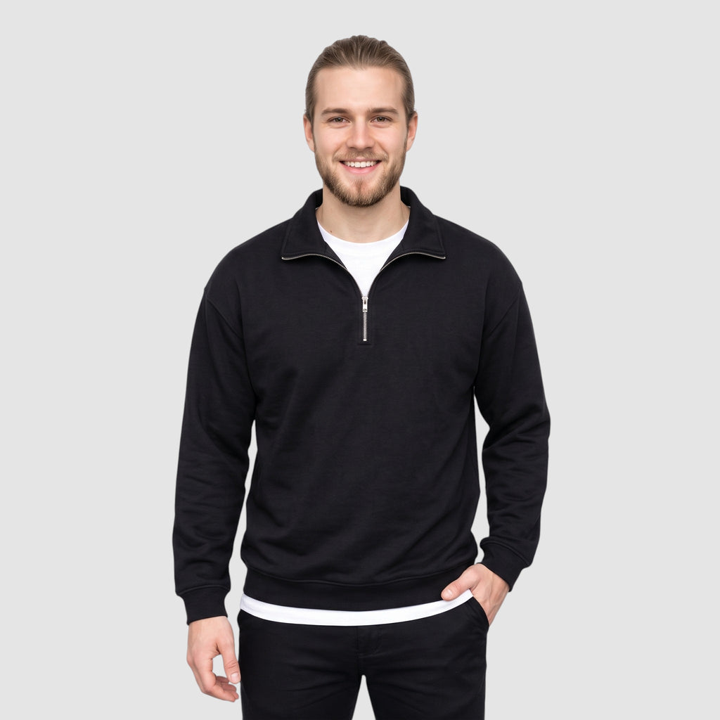Men’s Oversized Quarter-Zip Pullover Sweatshirt