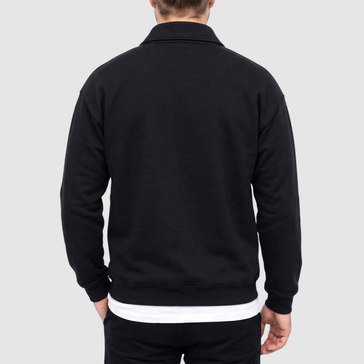 Men’s Oversized Quarter-Zip Pullover Sweatshirt